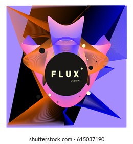 3D Colorful Wave Background. Dynamic Flux Effect. Abstract Vector Illustration. Design Template. Modern Pattern.