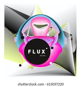 3D Colorful Wave Background. Dynamic Flux Effect. Abstract Vector Illustration. Design Template. Modern Pattern.