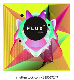 3D Colorful Wave Background. Dynamic Flux Effect. Abstract Vector Illustration. Design Template. Modern Pattern.