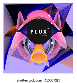 3D Colorful Wave Background. Dynamic Flux Effect. Abstract Vector Illustration. Design Template. Modern Pattern.