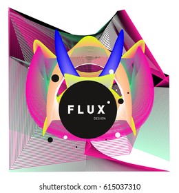 3D Colorful Wave Background. Dynamic Flux Effect. Abstract Vector Illustration. Design Template. Modern Pattern.