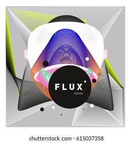 3D Colorful Wave Background. Dynamic Flux Effect. Abstract Vector Illustration. Design Template. Modern Pattern.