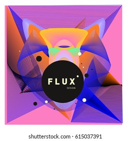3D Colorful Wave Background. Dynamic Flux Effect. Abstract Vector Illustration. Design Template. Modern Pattern.