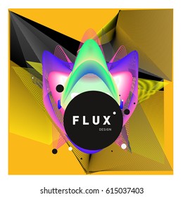 3D Colorful Wave Background. Dynamic Flux Effect. Abstract Vector Illustration. Design Template. Modern Pattern.