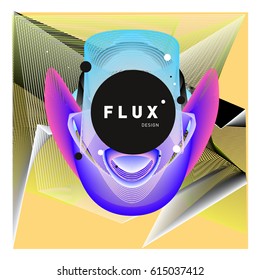 3D Colorful Wave Background. Dynamic Flux Effect. Abstract Vector Illustration. Design Template. Modern Pattern.