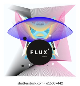 3D Colorful Wave Background. Dynamic Flux Effect. Abstract Vector Illustration. Design Template. Modern Pattern.