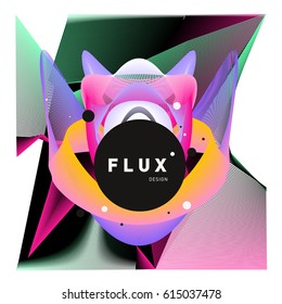 3D Colorful Wave Background. Dynamic Flux Effect. Abstract Vector Illustration. Design Template. Modern Pattern.