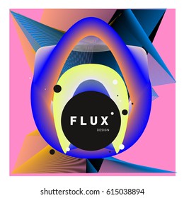 3D Colorful Wave Background. Dynamic Flux Effect. Abstract Vector Illustration. Design Template. Modern Pattern.