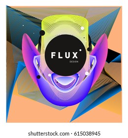 3D Colorful Wave Background. Dynamic Flux Effect. Abstract Vector Illustration. Design Template. Modern Pattern.