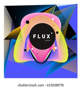 3D Colorful Wave Background. Dynamic Flux Effect. Abstract Vector Illustration. Design Template. Modern Pattern.