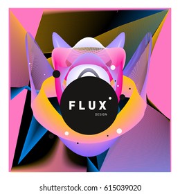 3D Colorful Wave Background. Dynamic Flux Effect. Abstract Vector Illustration. Design Template. Modern Pattern.
