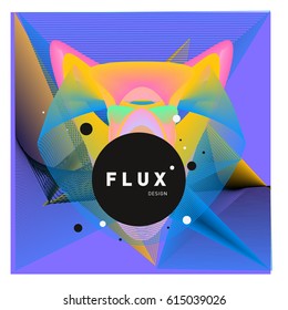 3D Colorful Wave Background. Dynamic Flux Effect. Abstract Vector Illustration. Design Template. Modern Pattern.