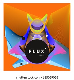 3D Colorful Wave Background. Dynamic Flux Effect. Abstract Vector Illustration. Design Template. Modern Pattern.