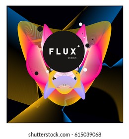 3D Colorful Wave Background. Dynamic Flux Effect. Abstract Vector Illustration. Design Template. Modern Pattern.