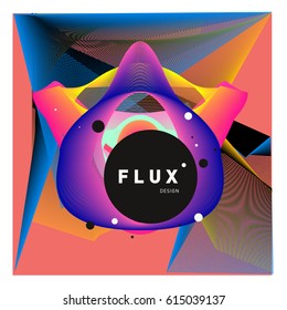 3D Colorful Wave Background. Dynamic Flux Effect. Abstract Vector Illustration. Design Template. Modern Pattern.