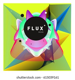 3D Colorful Wave Background. Dynamic Flux Effect. Abstract Vector Illustration. Design Template. Modern Pattern.