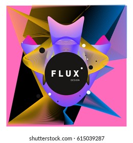 3D Colorful Wave Background. Dynamic Flux Effect. Abstract Vector Illustration. Design Template. Modern Pattern.