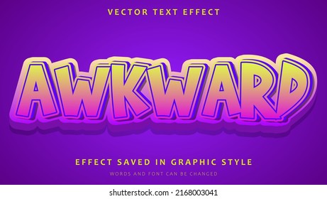 3d Colorful Word Awkward Editable Text Effect Design Template. Effect Saved In Graphic Style