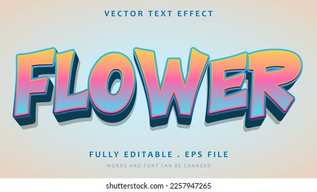 3d Colorful Word Flower Editable Text Effect Design. Effect Saved In Graphic Style