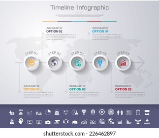 3D Colour StepDesign flat long shadow clean number timeline template/graphic or website.Vector/illustration.