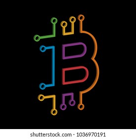 3D colourful B concept design in vector graphics