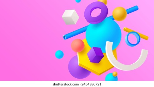 3d colourful background with geometrical shapes vector design in eps 10