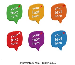 3D Colourful speech bubbles in vector graphics