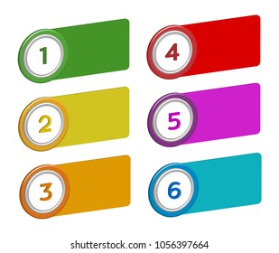 3D colourful tags in vector graphics