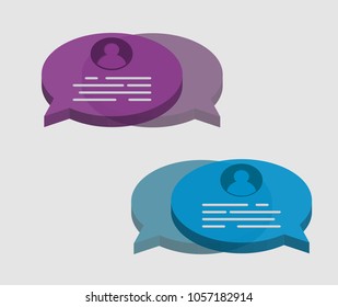 3D colourful transparent speech bubbles in vector graphics