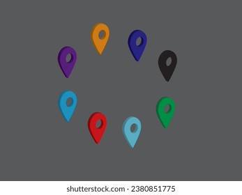 3d colourfull location icon set 