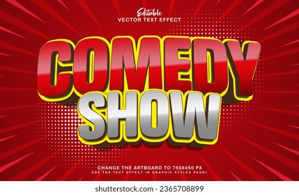 3d comedy show editable text effect style