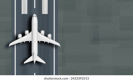 Avión Comercial 3D Aterrizando O Despegando. Vector EPS10