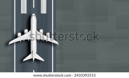 3D Commercial Airplane Landing Or Take Off. EPS10 Vector