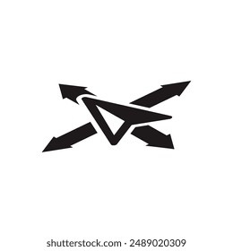 Logo de la brújula 3d, icono del norte 3d. Plantilla con el logotipo del Vector Arrow Compass Icon. Botón de dirección. Icono de navegación.