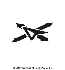 3d Compass logo, 3d North icon. Arrow Compass Icon Vector Logo Template. Direction button. Navigation icon.