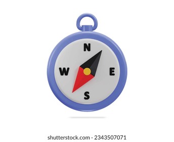 3d compass navigation icon vector illustration
