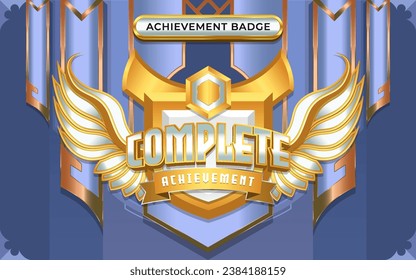 3D Complete Winged Achievement Badge