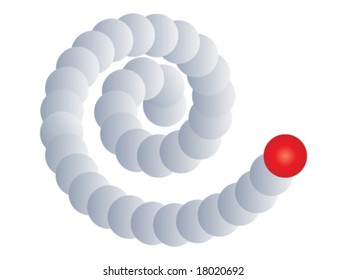 3d composition of ball - spiral