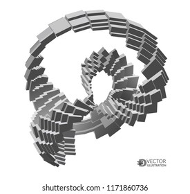 3d Composition. Escher Style. Loop Of Endless Steps. Impossible Geometric Figure Icon On White Background.  Vector Graphic Design