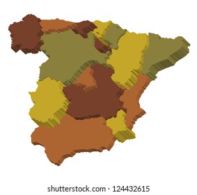 3d computer generated administration map of spain