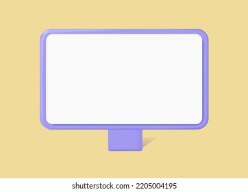 3d computer monitor on an isolated background. Vector illustration