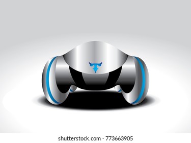 3D concept futuristic car vector