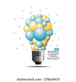 3D concept illustration. Abstract light bulb