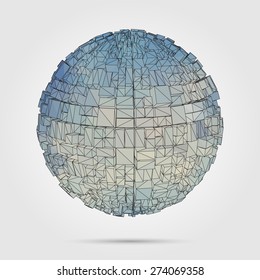 3D concept illustration. Vector Abstract geometric object.