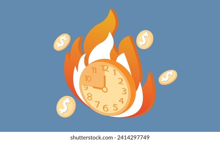 3D Concepto ahorrar tiempo, ahorro de dinero. Los tiempos son dinero. Negocios y gestión.3d objetivo para empresas, bancos, finanzas, inversión, ilustraciones de dinero.