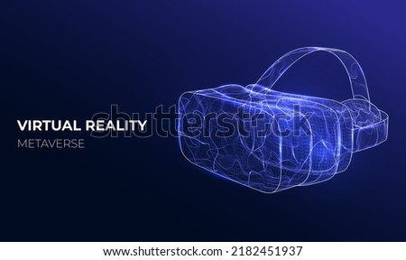 3d concept vr glasses. Metaverse concept design. Neon futuristic style.