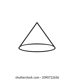 3d cone icon. Element of geometric figure for mobile concept and web apps. Thin line 3d cone icon can be used for web and mobile on white background