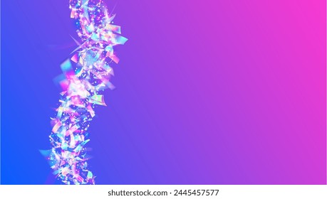 Confeti 3d. Abstractas Anuncio. Concepto de lámina. Efecto Neón. Brillo explosivo. Caída de papel. Fondo de arte rosa. Felices Navidades Serpentine. Confeti 3d azul