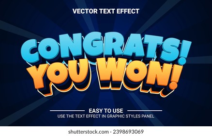 3d congrats editable text effect