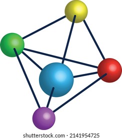 Ilustración vectorial de moléculas conectadas 3d para elemento de diseño